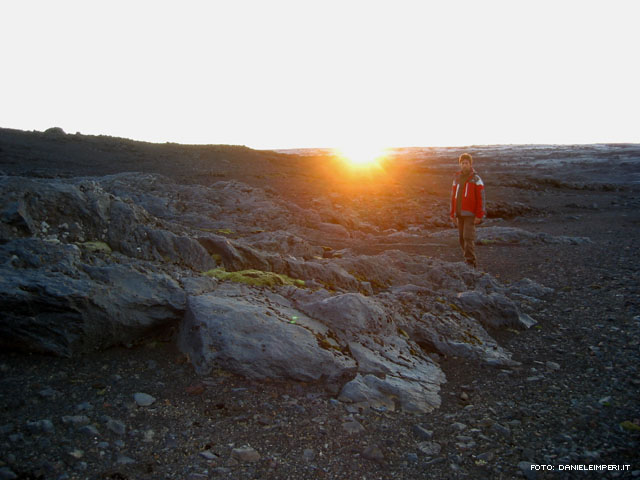 Tramonto sulla lava