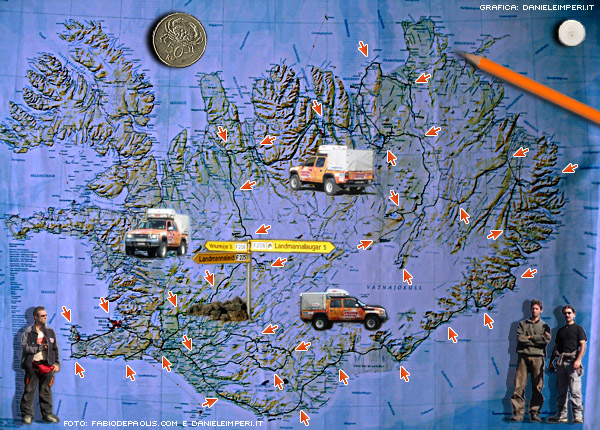 Mappa del percorso in Islanda
